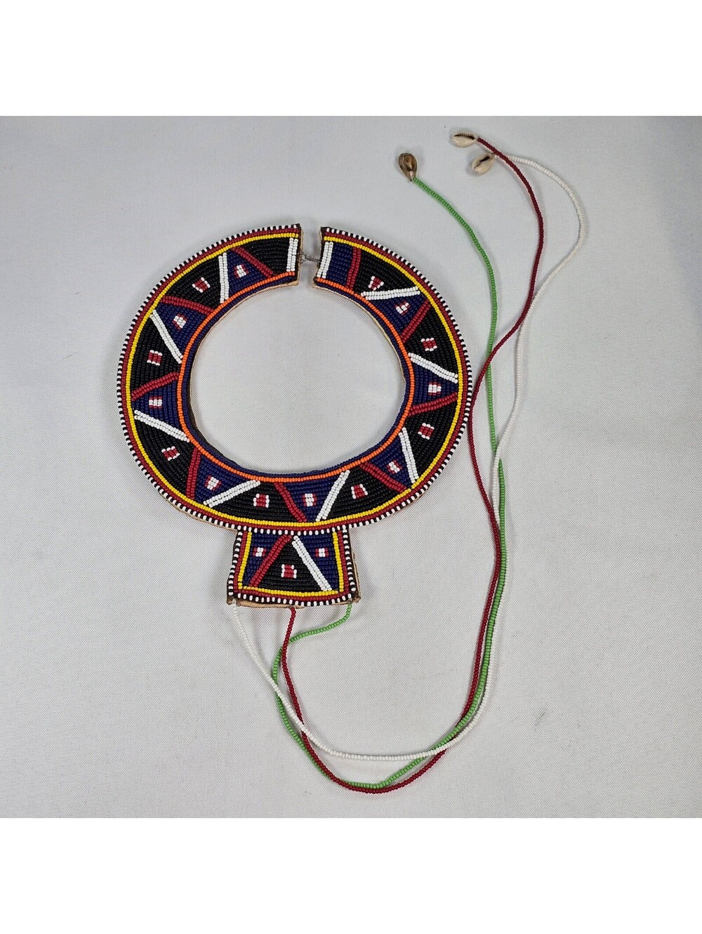 Maasai Beaded Wedding Necklace African Tribal Cowrie Shell Kenya Authentic